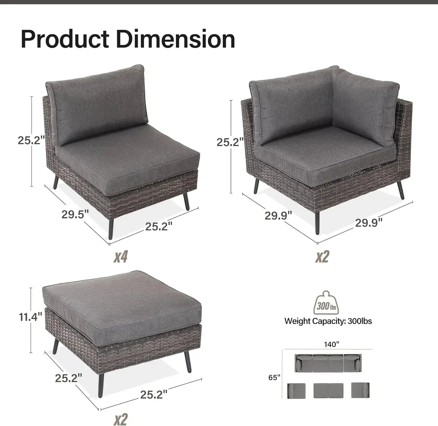 Outdoor Rattan Sectional Set