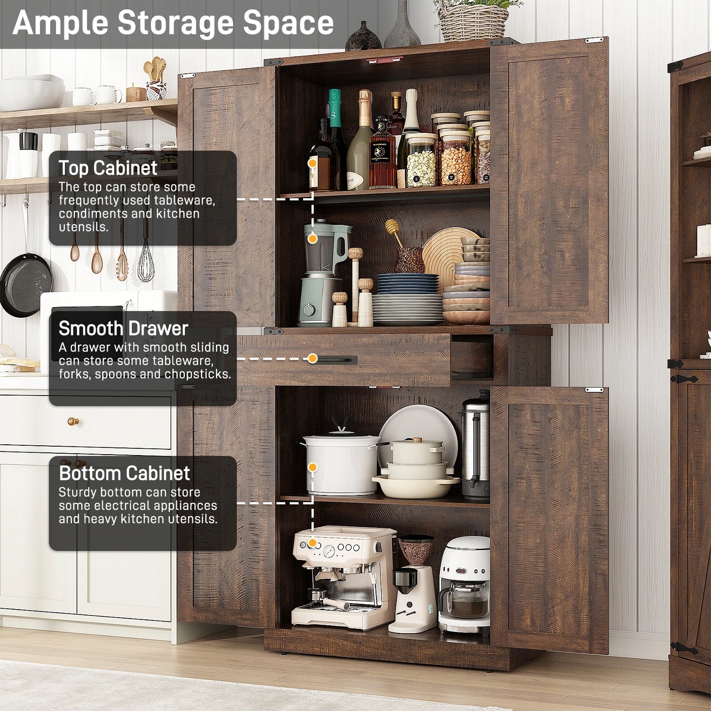 rustic kitchen cabinet with drawer