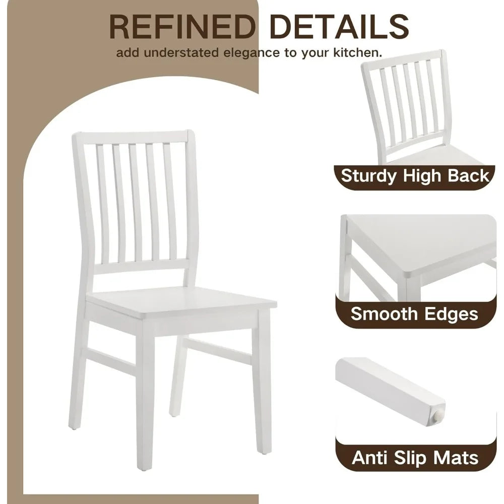 Set of 8 Farmhouse Spindle Back Chairs – White Wood Windsor Dining Side Chairs