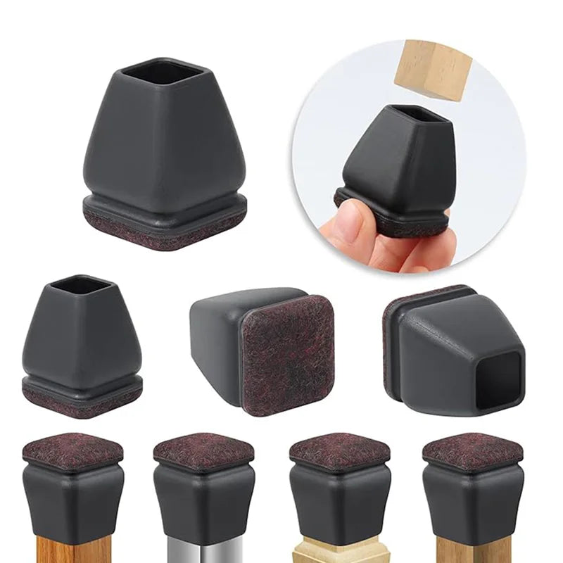 Chair Leg Floor Protector Foot Cover with Felt Pads (8PCS)