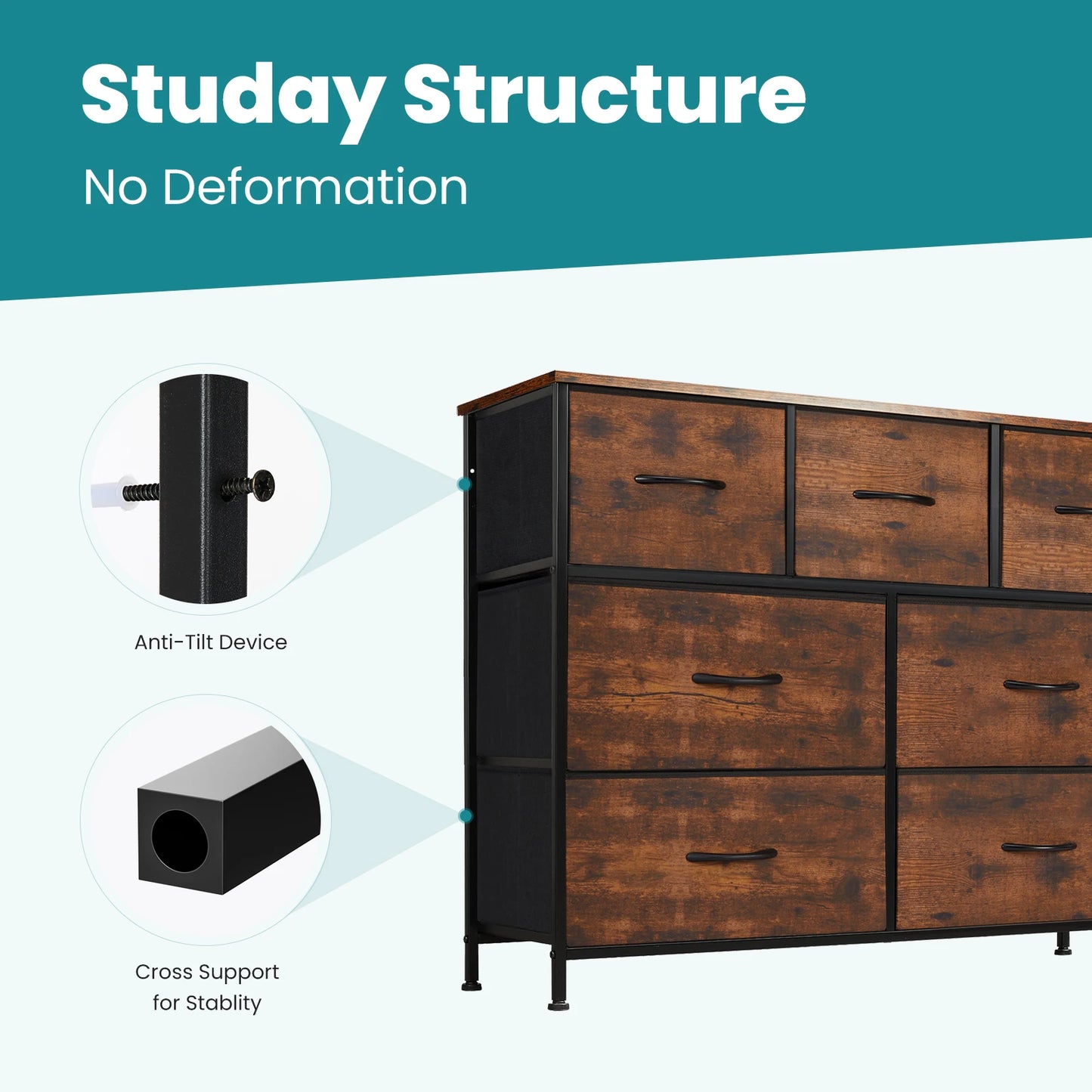 7 Drawer Fabric Dresser
