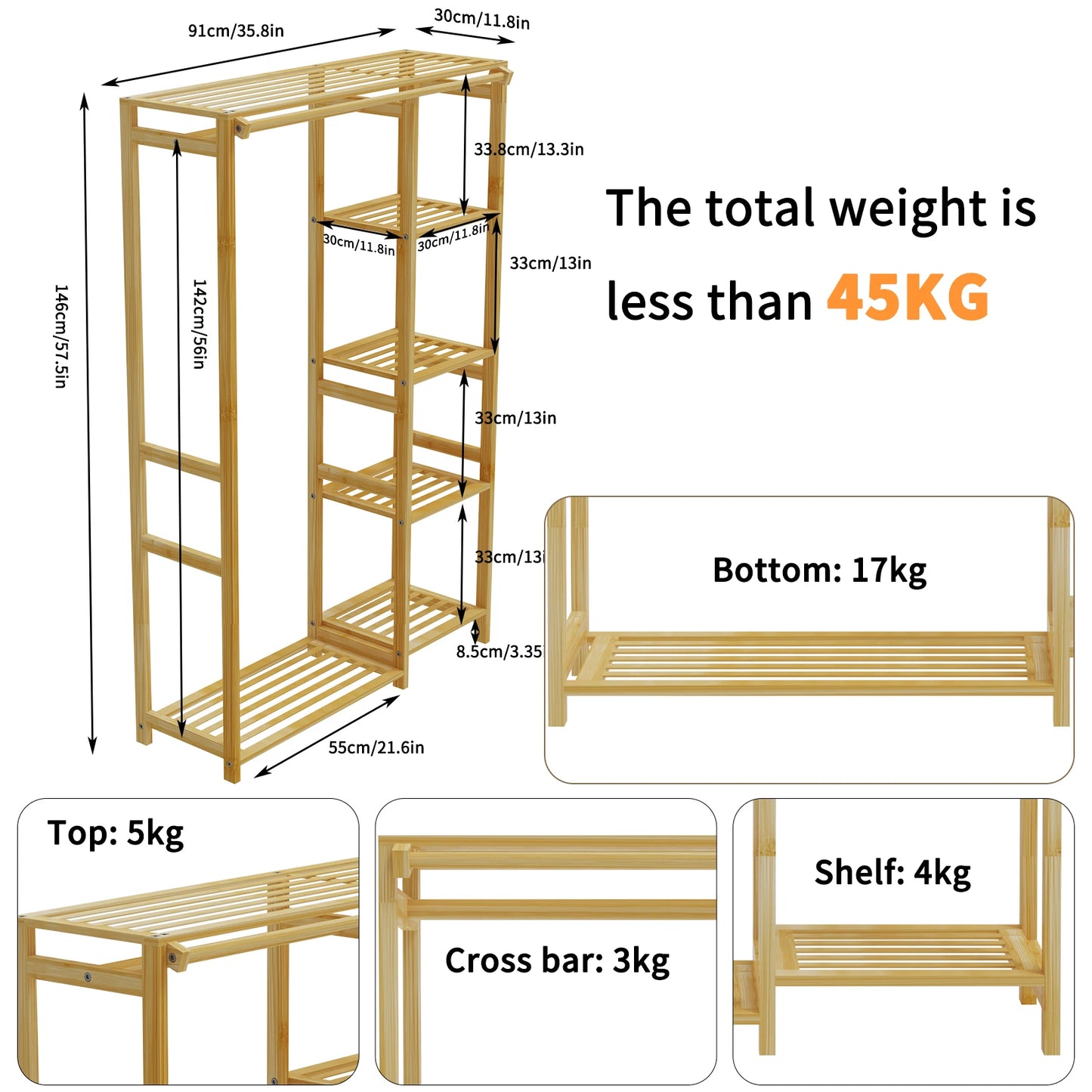 Open Bamboo Clothes Rack