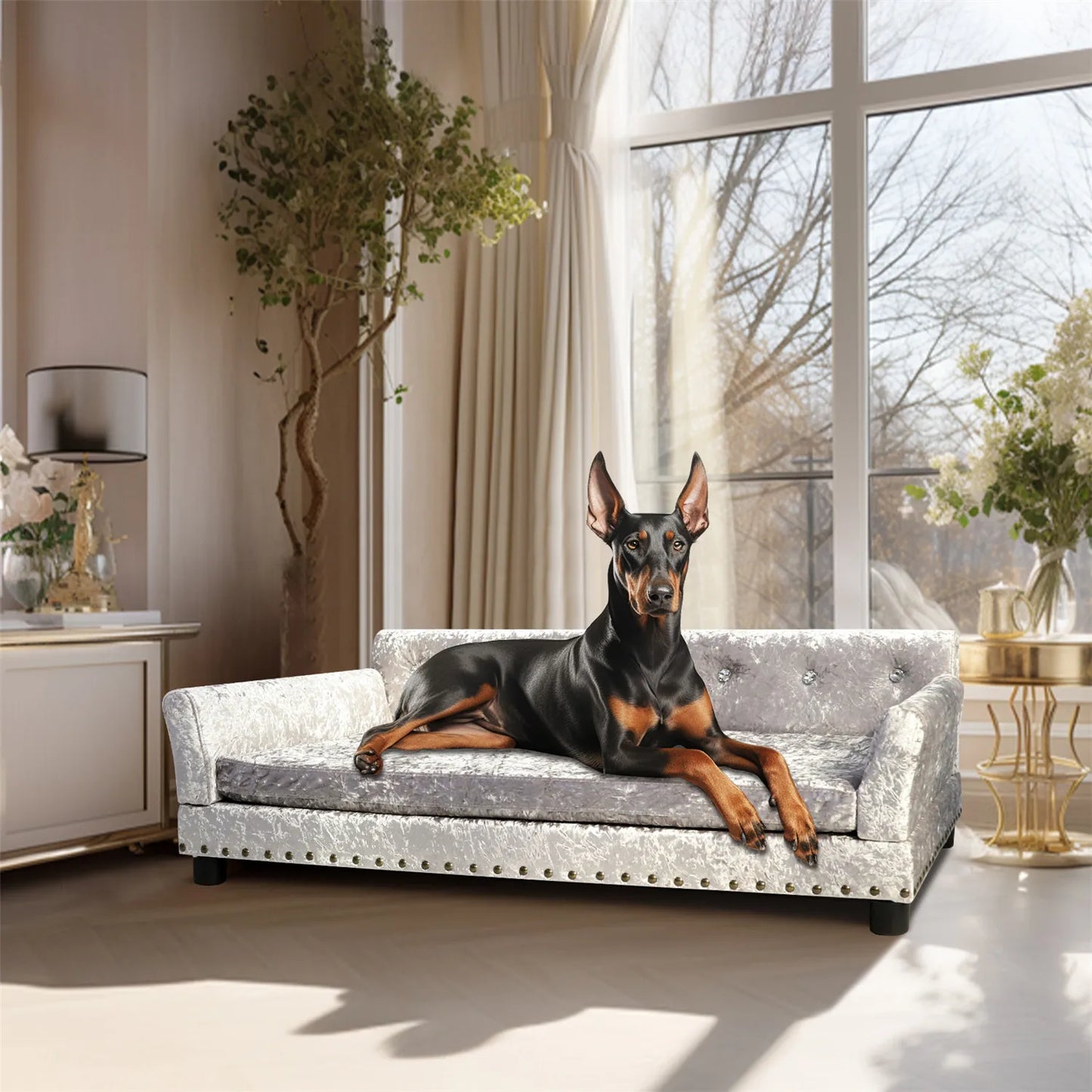 Tufted Elevated Dog Sofa