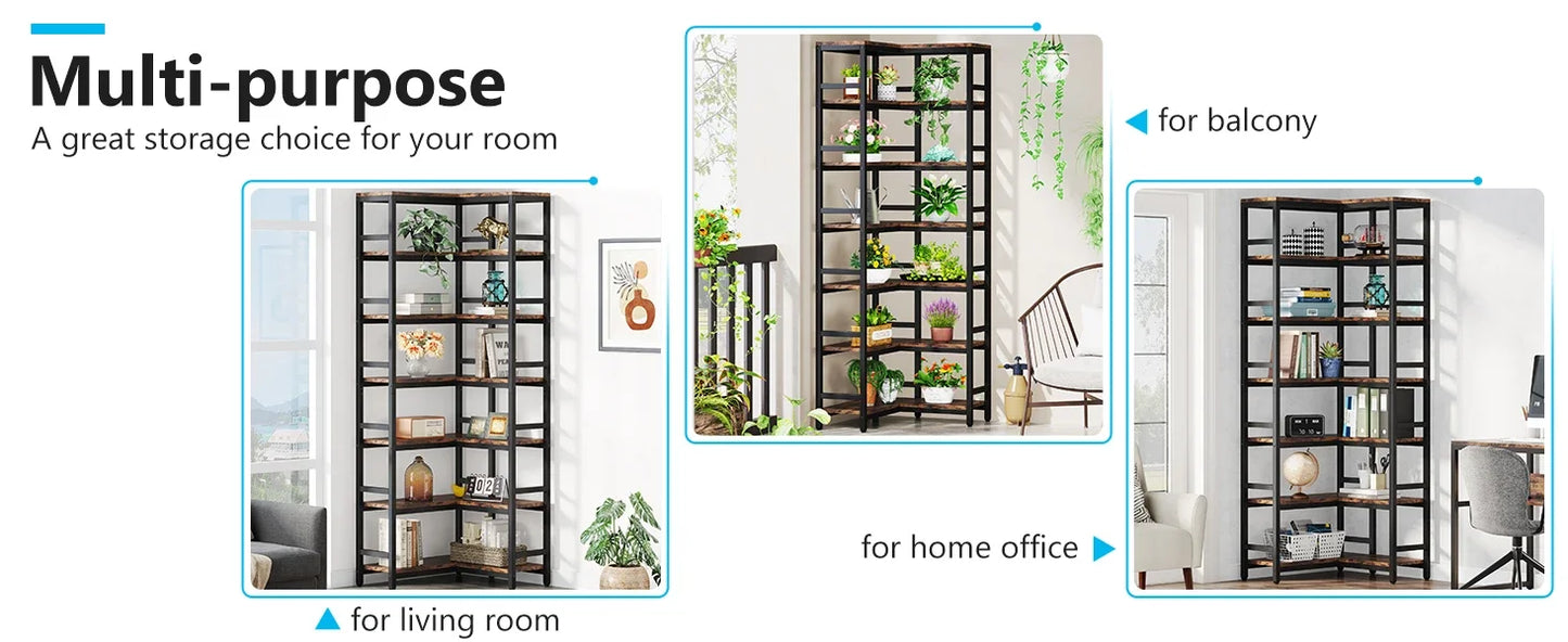 7‑Tier Corner Bookcase