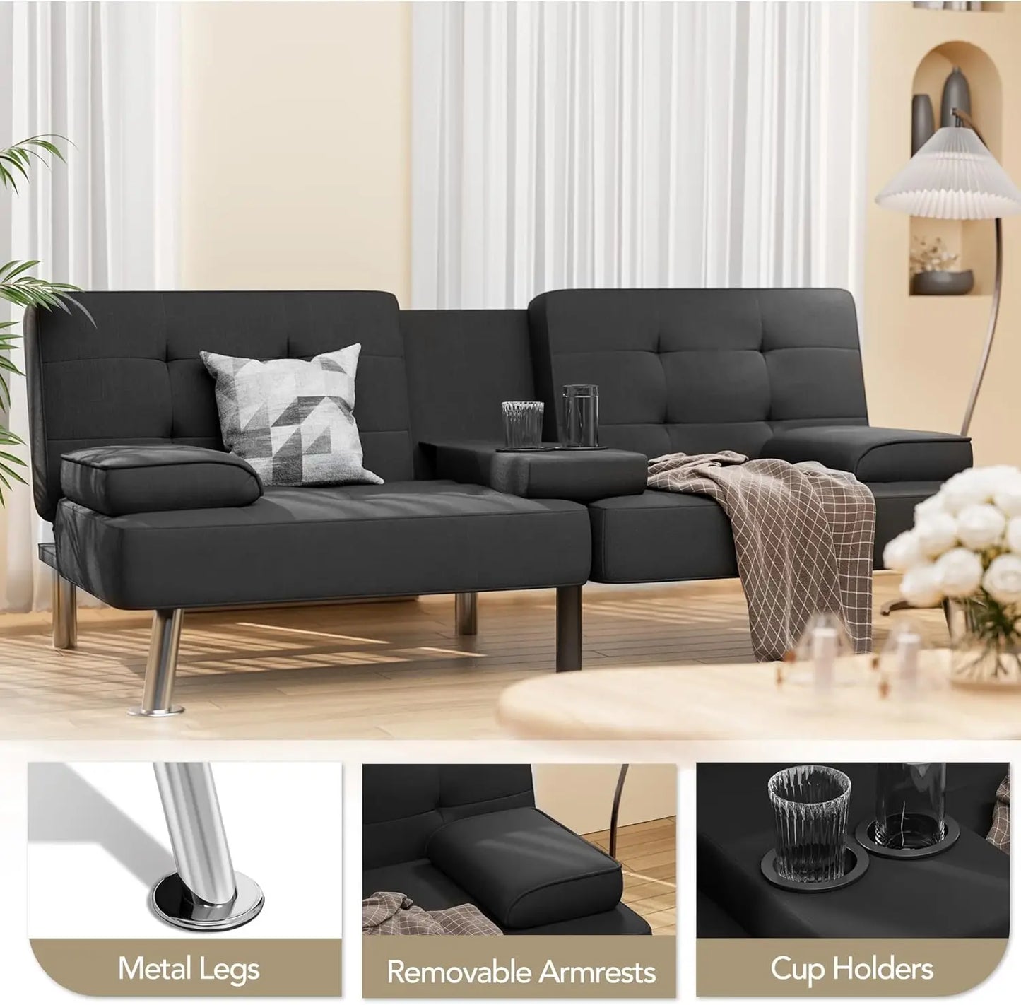 Convertible Linen Futon