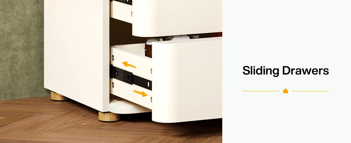Modern White Nightstand