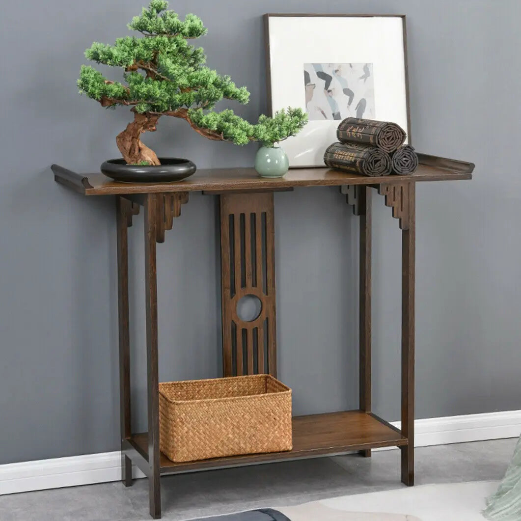 Chinese Style Console Table with Drawer & Shelf