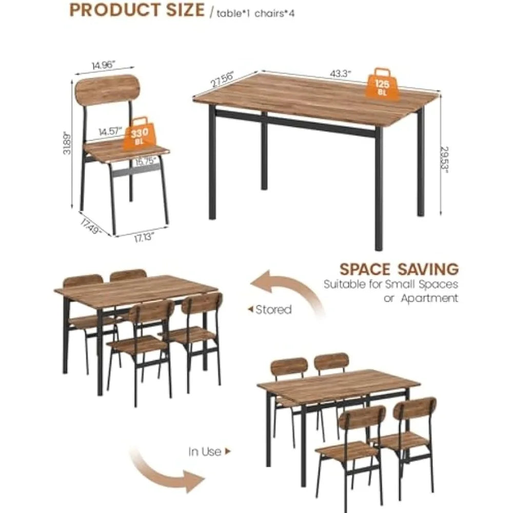 5-Piece Modern Dining Table Set