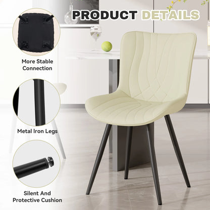 Set of 2 PU Leather Dining Chairs