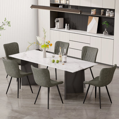 Set of 2 PU Leather Dining Chairs