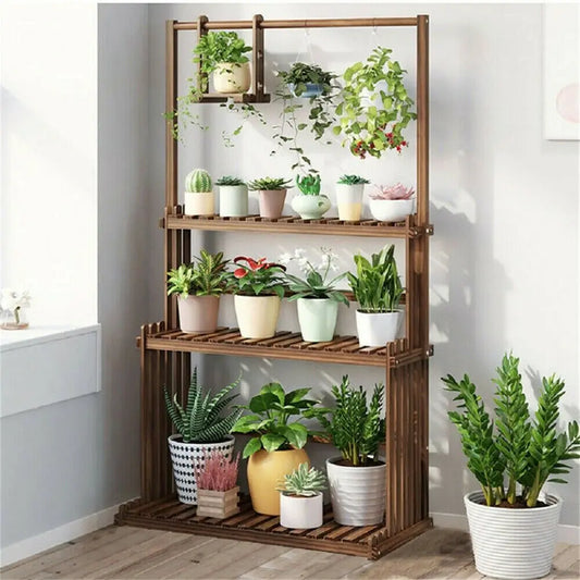 3‑Tier Wood Plant Stand