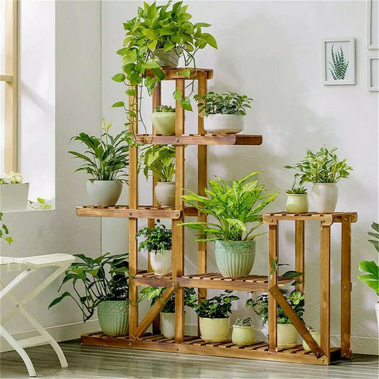 6‑Tier Wooden Plant Stand