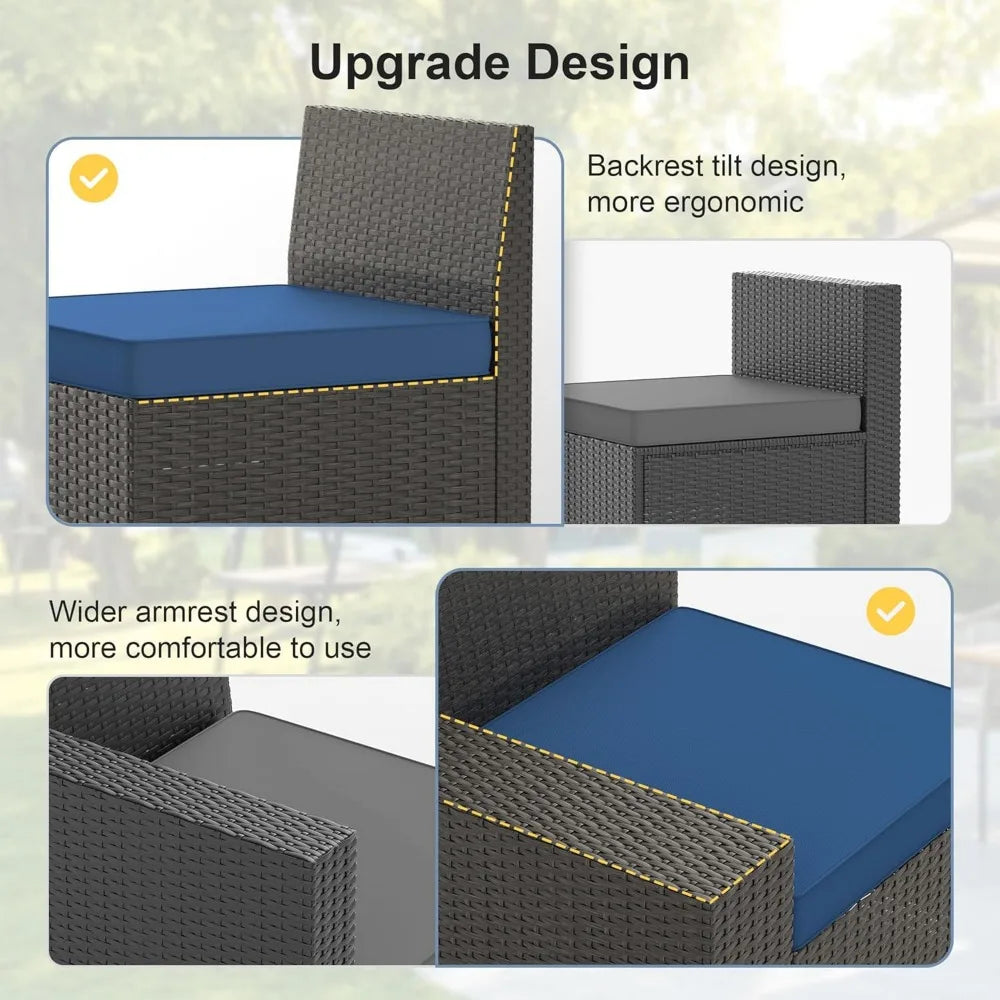 5-Piece Outdoor Wicker Sectional
