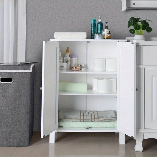 White Bathroom Floor Cabinet