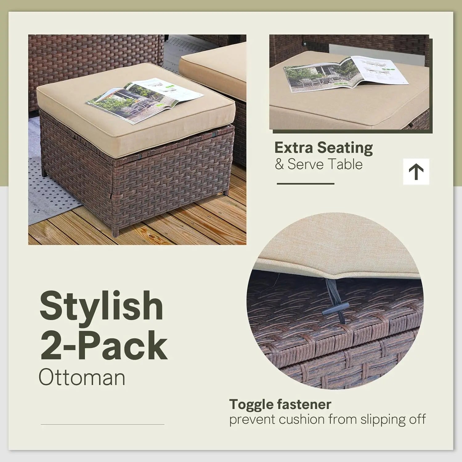 6-Piece Wicker Firepit Set