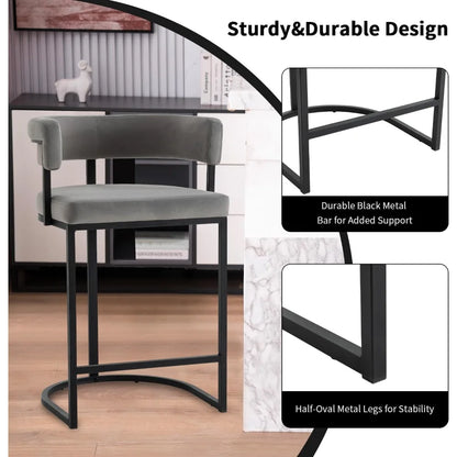 Velvet Barrel Bar Stools
