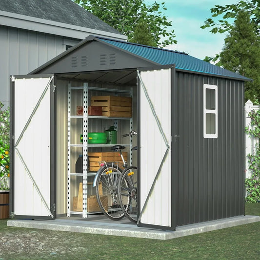 6×6 Outdoor Metal Utility Shed