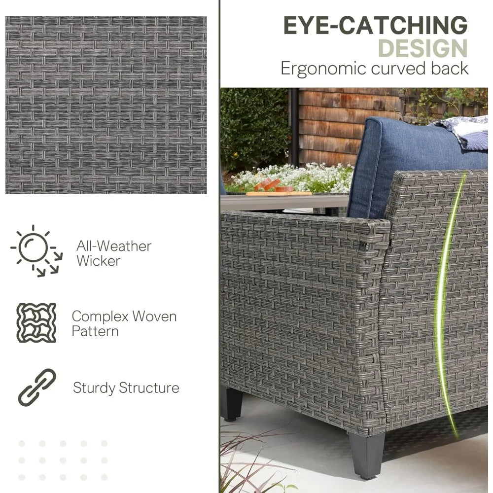 6-Piece Wicker Firepit Set