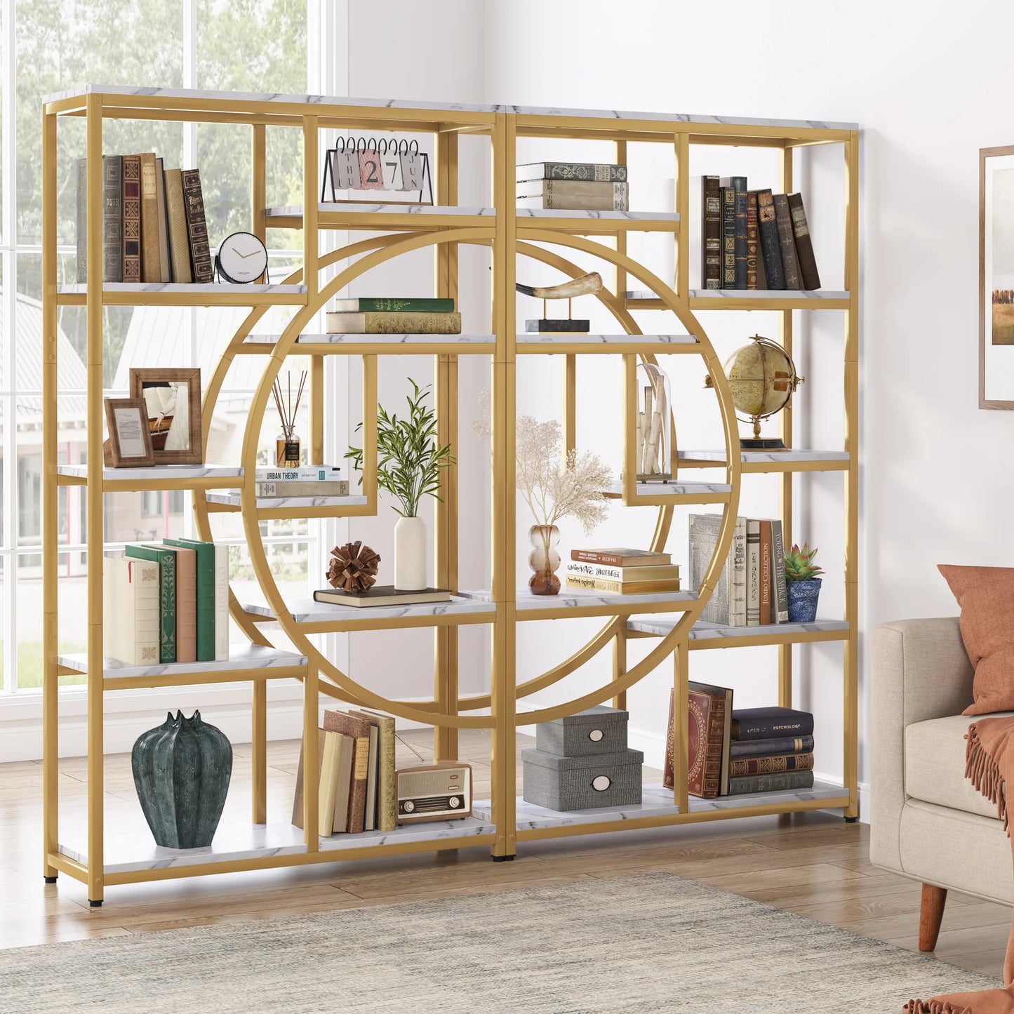 Gold Etagere Bookcase