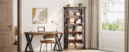 6 Tier Industrial Bookcase