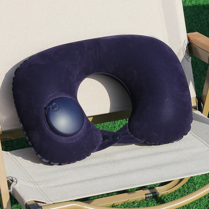 U-shaped inflatable neck pillow