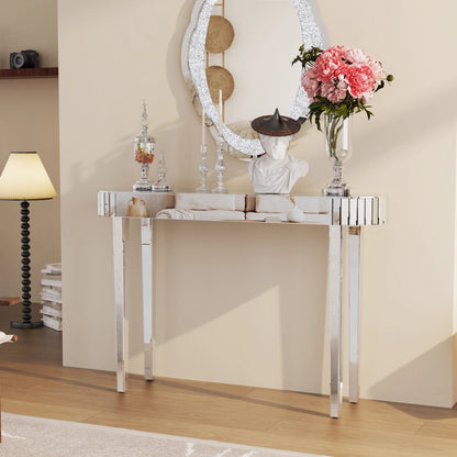Silver Mirrored Console Table