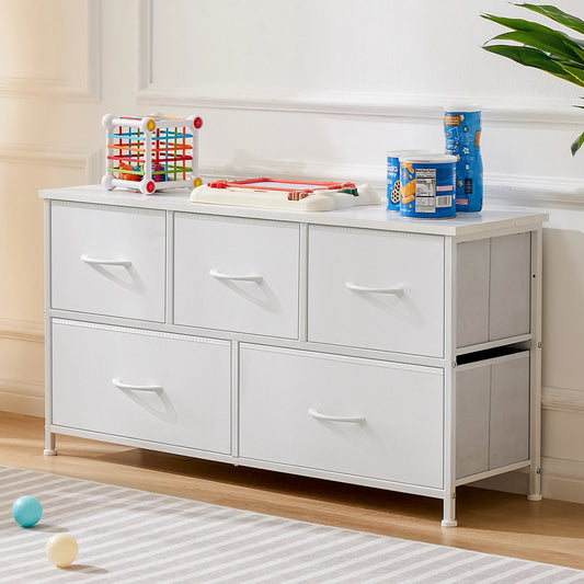 Living Room Display Cabinet with 5 Fabric Drawers