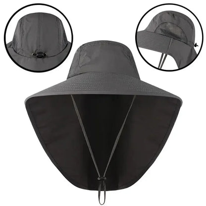 Wide Brim Sun Hat with Neck Flap