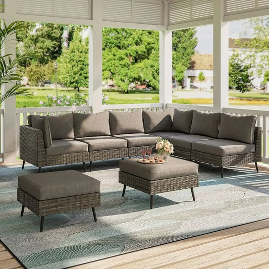 Outdoor Rattan Sectional Set
