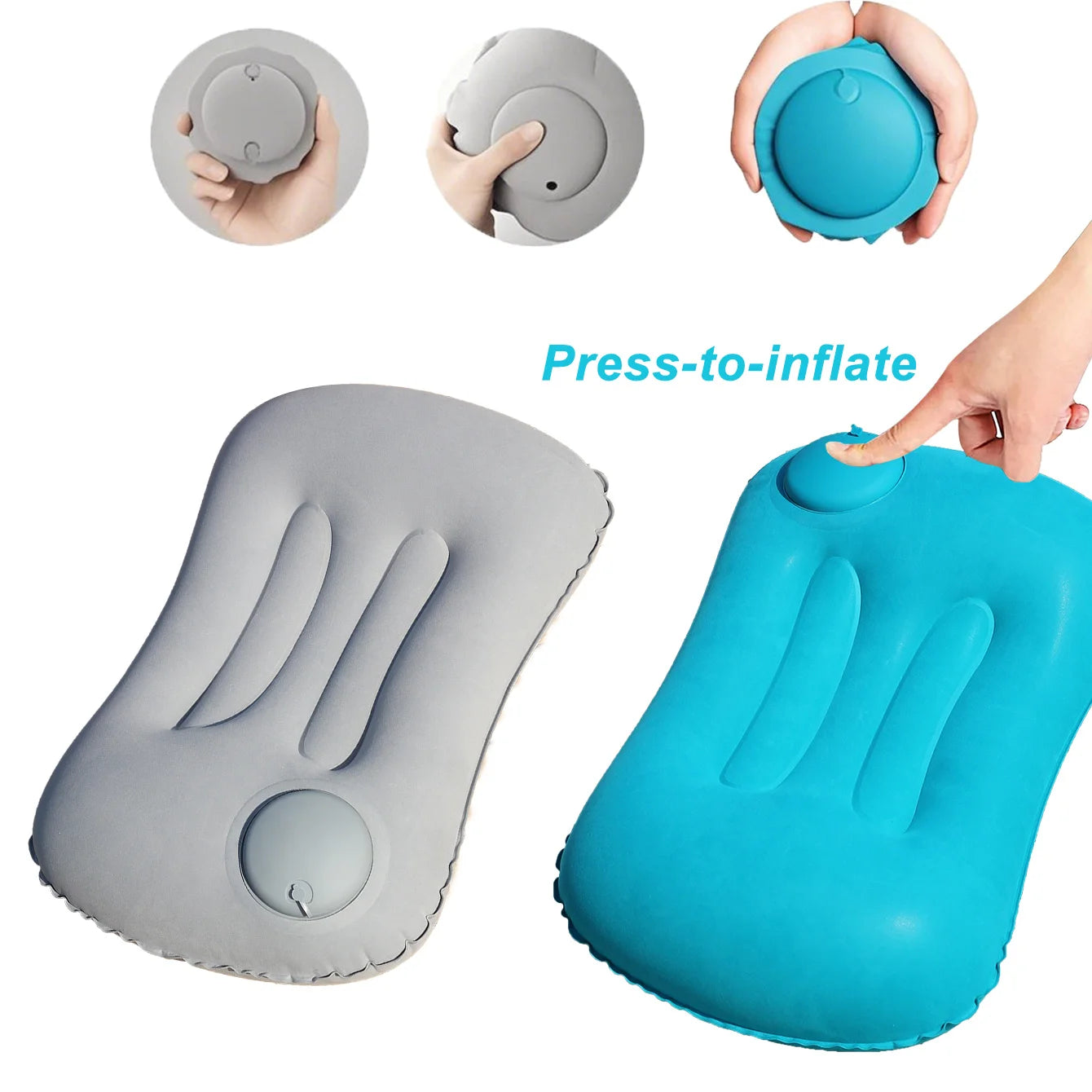 Automatic press - to - inflate pillow