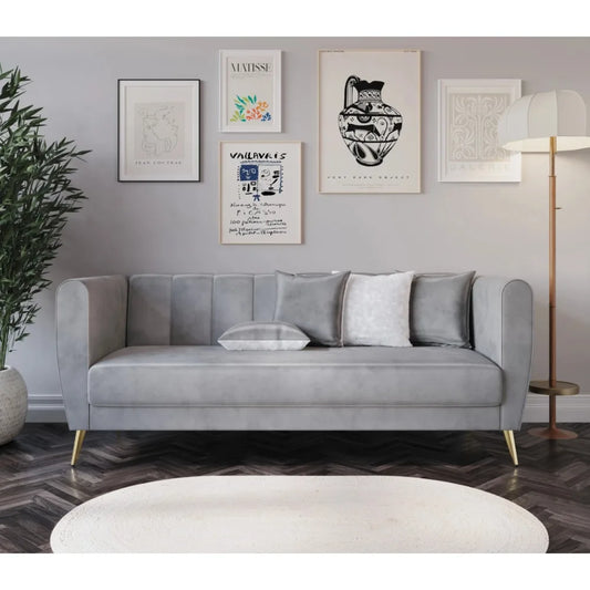 Velvet Flared Arm Sofa