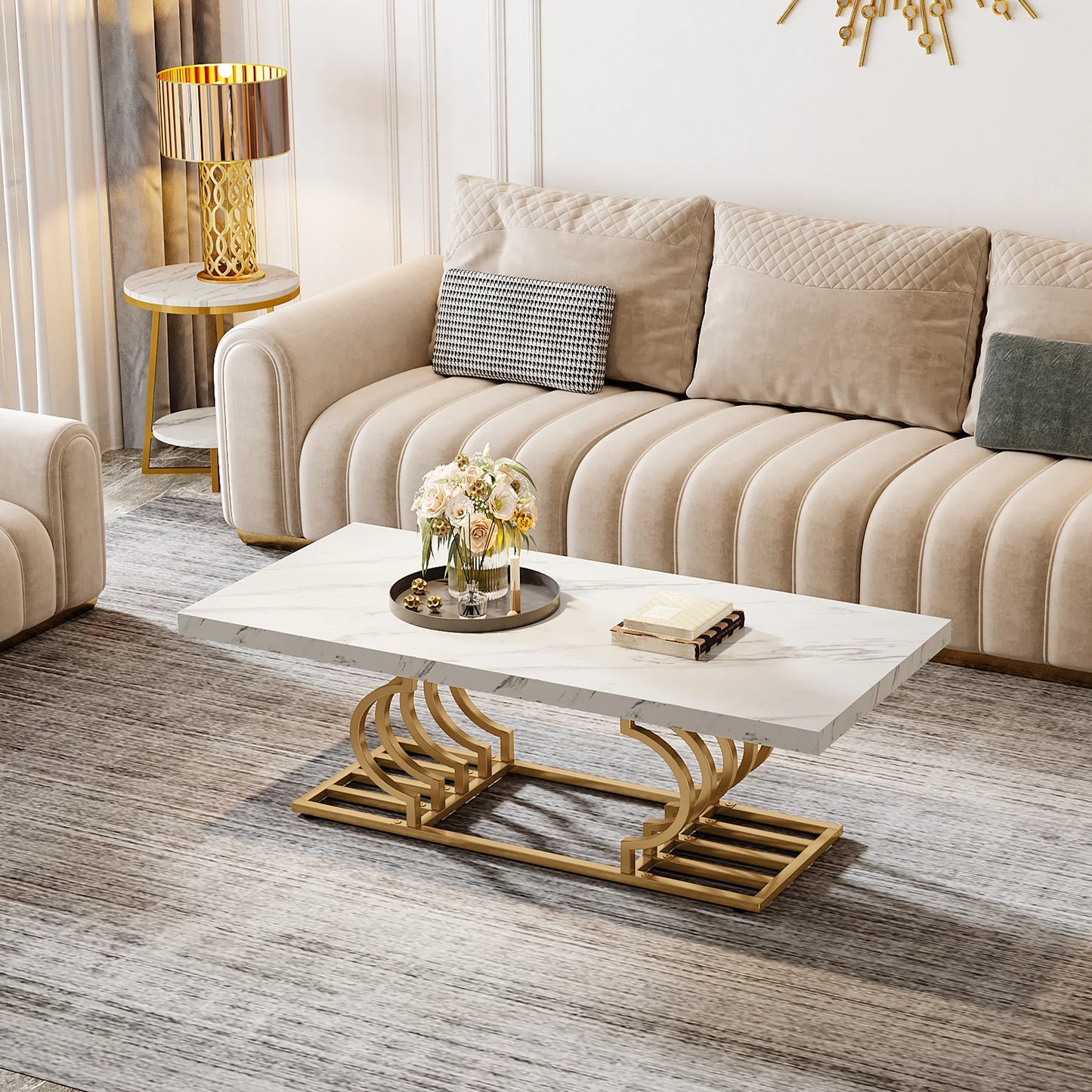 Faux Marble Coffee Table