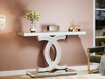 Gold Faux Marble Console