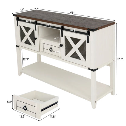Entryway table with two doors and a 46-inch console table