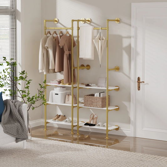 Industrial Pipe Wall Garment Rack