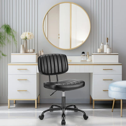 Armless Office Desk Chair with Lumbar Support