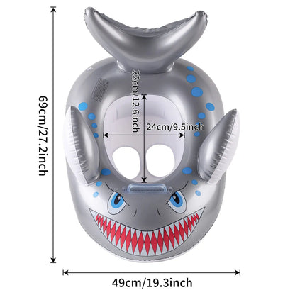 Shark-shaped Inflatable Thickened Seat Ring with Handles