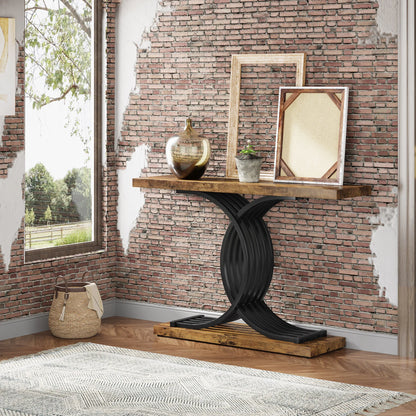 Gold Faux Marble Console