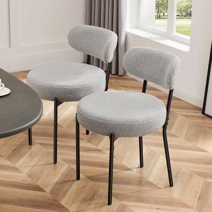 Ergonomic Round Dining Chairs (Set of 2)