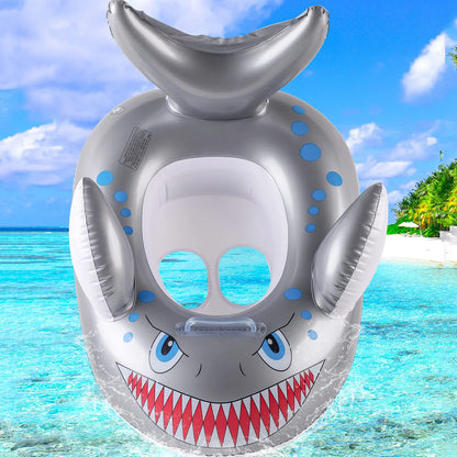 Shark-shaped Inflatable Thickened Seat Ring with Handles