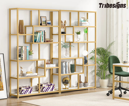 Gold Etagere Bookcase