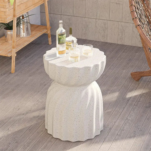 Hourglass Concrete Accent Side Table