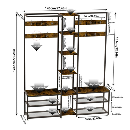 Corner Coat Rack Bench