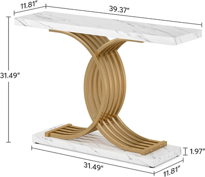 Gold Faux Marble Console