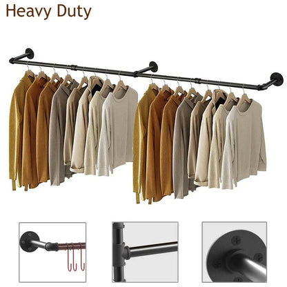 Industrial Wall Clothes Rack