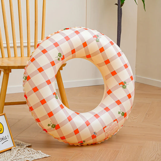 Checkered Flower Inflatable Swimming Pool Floats