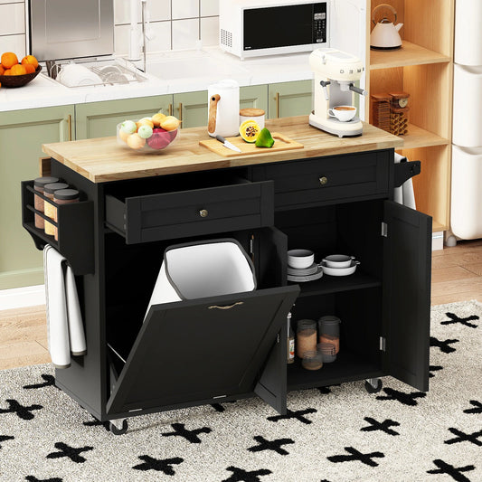 Rolling Kitchen Island with/Drop Leaf