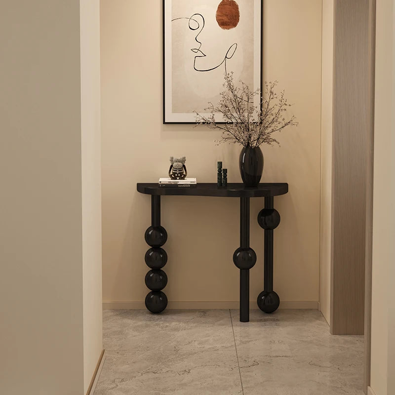 Luxury Corner Console Table – Modern Wooden Entryway Table for Elegant Hall and Living Room Spaces