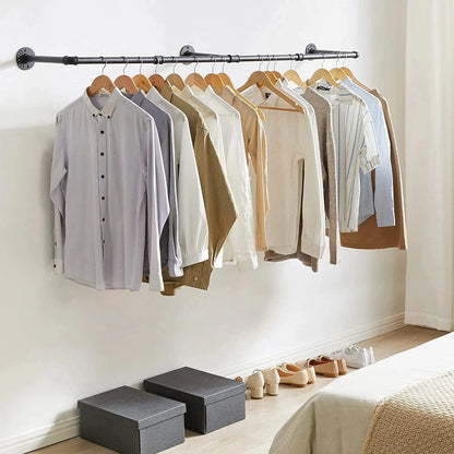 Industrial Wall Clothes Rack