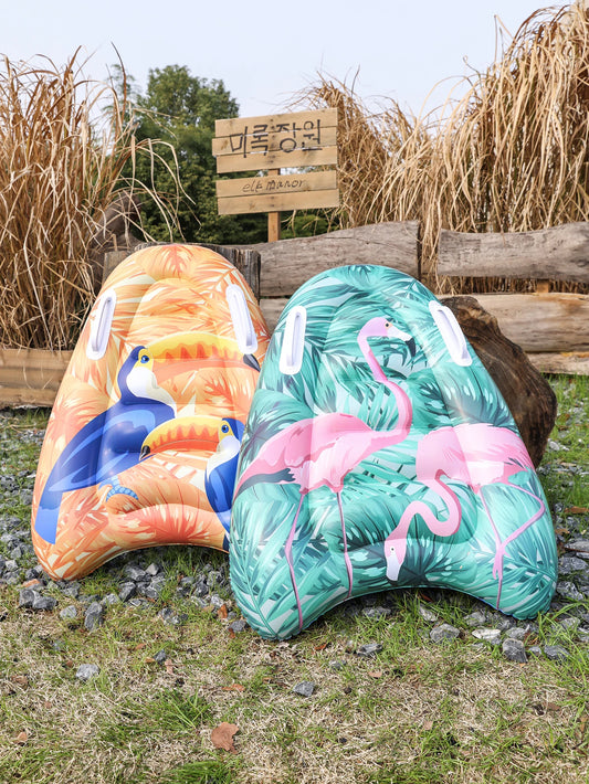 Inflatable body boards with handles for water slides